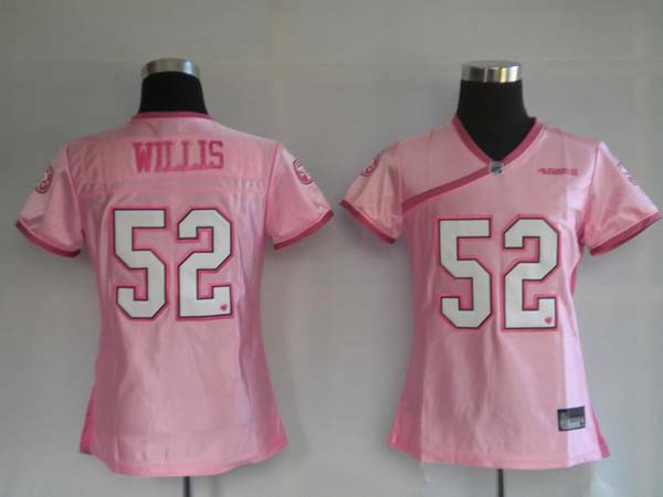 49ers #52 Patrick Willis Pink Women's Be Luv'd Stitched NFL Jersey
